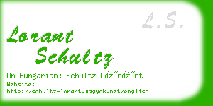 lorant schultz business card